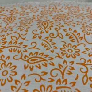 Orange Flower Pattern Cotton Chaddar