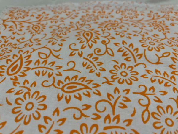 Orange Flower Pattern Cotton Chaddar