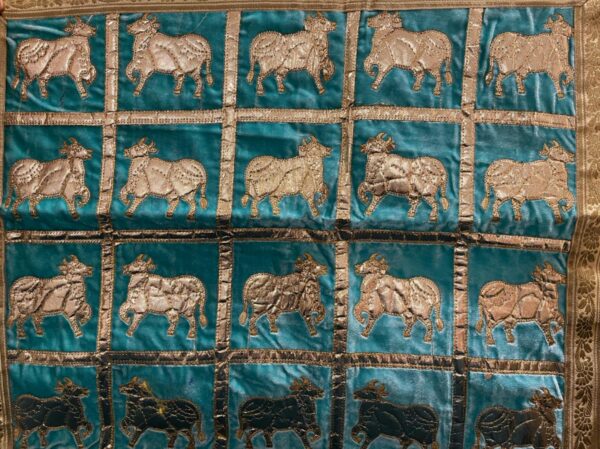 Sky Blue Printed Gaiya Backdrop